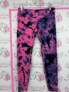 Alanic leggings tights pink purple swirl Tie-Dye Active Leggings stretchy
